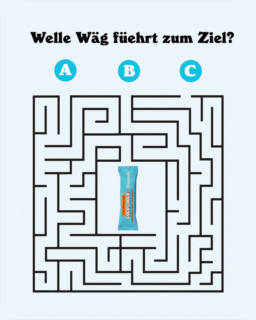 Welcher Weg fährt zum Ziel? A, B oder C? 👀👇

#barebells #barebellsswitzerland #quiztime #rätsel